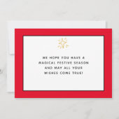 Wens op een magische ster gouden script rode foto feestdagenkaart (Achterkant)