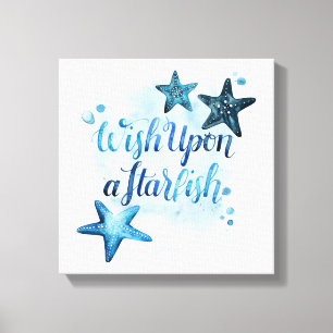 Wens op een Starfish Canvas Afdruk
