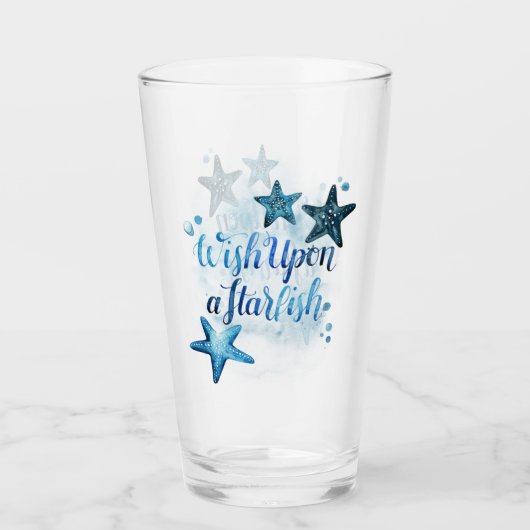 Wens op een Starfish Glas (Voorkant)
