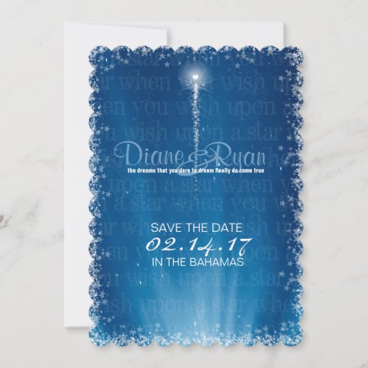 Wens op een ster Bewaar de datum Save The Date (Voorkant)