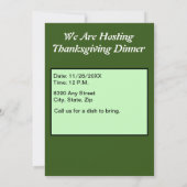 wens: Thanksgiving Turkije, ZPR Kaart (Achterkant)