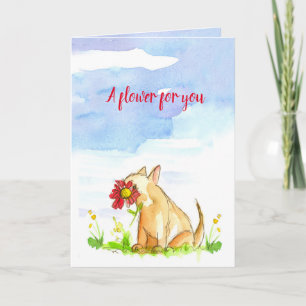 Wens u een Gelukkige Bloem van de Dag voor u Hond Kaart