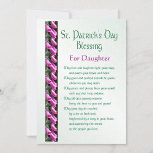 Wens voor dochter op St. Patrick's Day Ierse zegen Feestdagenkaart