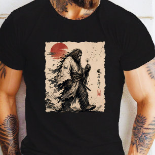 Wensen Blazen Funny Bigfoot Samurai Blaast T-shirt