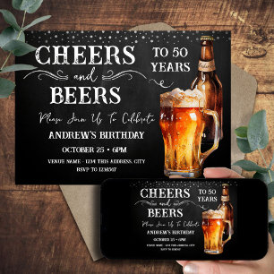 Wensen en biertjes 50ste verjaardag Rustieke uitno Kaart