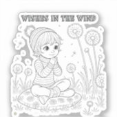 Wensen in de Wind Matte Sticker naar Kleur (Voorkant)