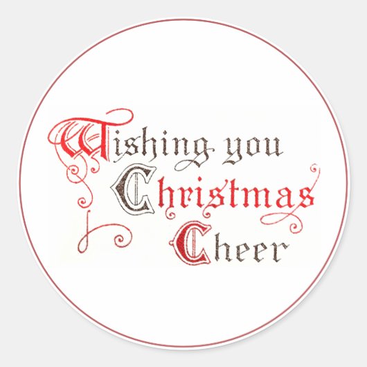 Wensen u Kerstmis Cheer Verlicht Ronde Sticker (Voorkant)