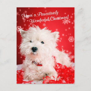 Wensen van Kerstmis van Terrier van het Hoogland Feestdagenkaart