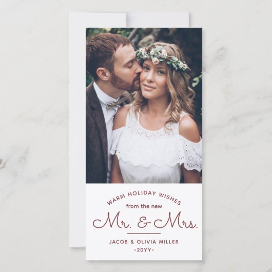 Wensen van nieuwe meneer & mevrouw - kerst 2 foto feestdagenkaart (Voorkant)