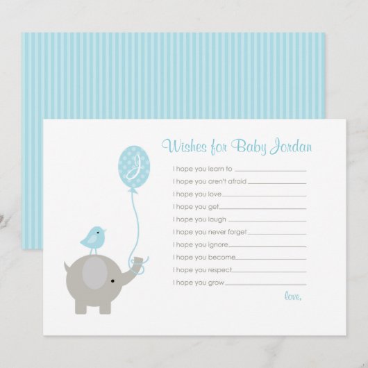 Wensen voor Baby Advies Kaarten (Elephant Boys) (Voorkant / Achterkant)
