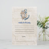 Wensen voor Baby Ahoy Het is een jongen nautisch t (Staand voorkant)