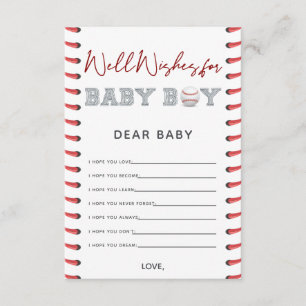 Wensen voor Baby Baseball Baby shower Informatiekaartje