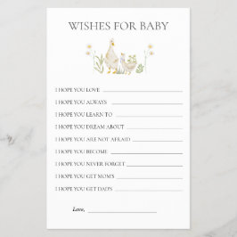 Wensen voor Baby Gekke Goose Baby shower Game Flyer