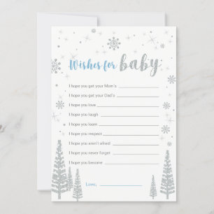 Wensen voor Baby Kaart, Blue Boy Baby shower Game Kaart