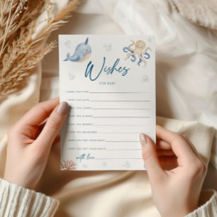 Wensen voor Baby Kaart, Ocean Baby shower Kaart