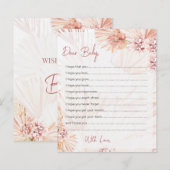 Wensen voor Baby Kaarten Boho Blush Feest Strooibu (Voorkant / Achterkant)