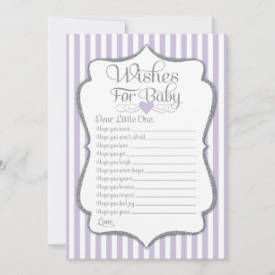 Wensen voor baby lavendel lila baby shower spel kaart