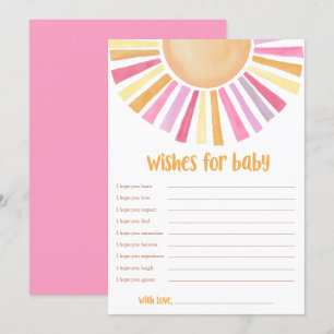 Wensen voor Baby Meisje Sunshine boho baby shower Kaart