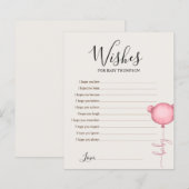 Wensen voor baby Pink Beary Leuk Baby shower Spel (Voorkant / Achterkant)