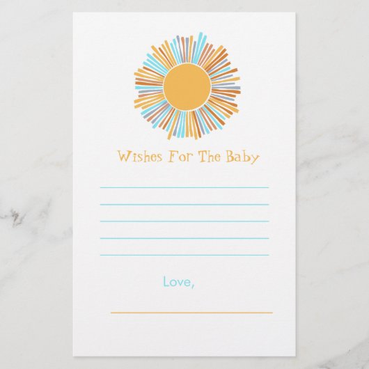 Wensen voor Baby Retro Boho Sun Baby shower Theme (Voorkant)