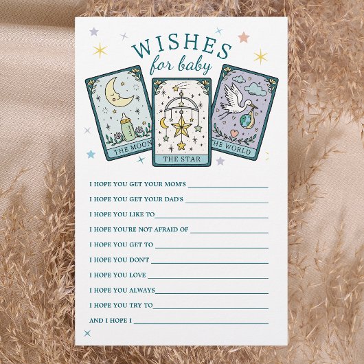 Wensen voor Baby Tarot Baby shower spel Flyer