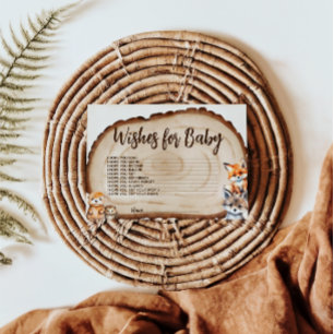 Wensen voor Baby Woodland Animal Baby shower kaart