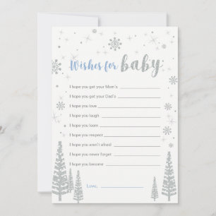 Wensen voor Babykaart, Blauwe Jongen Baby Shower S Kaart