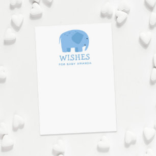 Wensen voor de baby   Blue Elephant Baby Shower sp Informatiekaartje