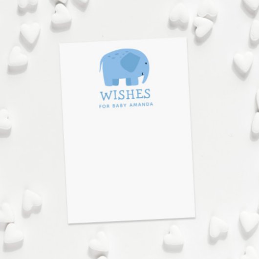 Wensen voor de baby | Blue Elephant Baby Shower sp Informatiekaartje