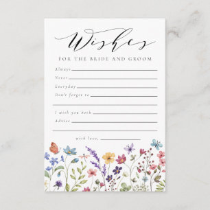 Wensen voor de bruid Wildflower Love Bruidsuitnodi Advieskaart