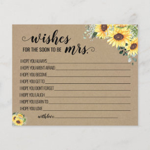 Wensen voor de Mrs Greenery Sunflowers Kaart