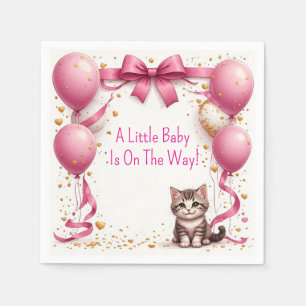 Wensen voor een baby shower met kitten 🍼 servet