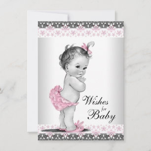 Wensen voor geboortekaart baby Meisje Shower Advieskaart