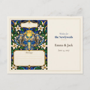Wensen voor het bruiloftsboek van de Neushoorn Briefkaart