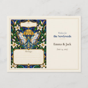 Wensen voor het bruiloftsboek voor vlinder briefkaart