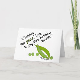 Wensend u erwten, liefde, en vreugde! feestdagen kaart