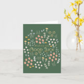 Wensend u veel succes groene bloemen congrats afst kaart (Gele Bloem)