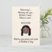 Wensend u vrede en stilte op Moederdag POC Feestdagenkaart (Staand voorkant)