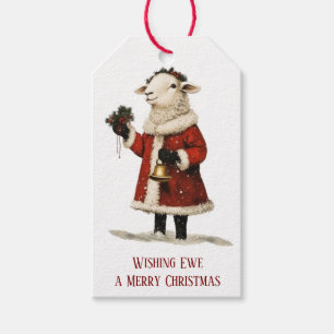 Wensende Ooi Schaap Lam Santa Cadeaubijsluiter Cadeaulabel