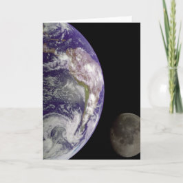 Wenskaart Aarde en Maan Kaart