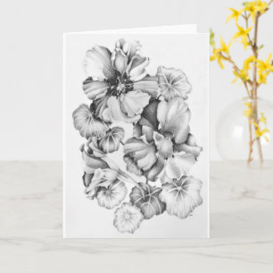 Wenskaart - B&W Nasturtiums Kaart
