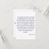 Wenskaart Bijbelscripts van Amos 2:4 KJV Kaart (Voorkant / Achterkant in situ)