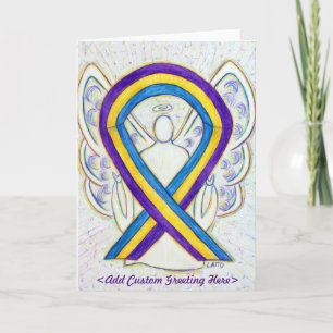 Wenskaart bladerkanker Ribbon Angel Feestdagen Kaart