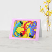 Wenskaart-Caribische Hagedissen in zonnebrillen Kaart (Gele Bloem)