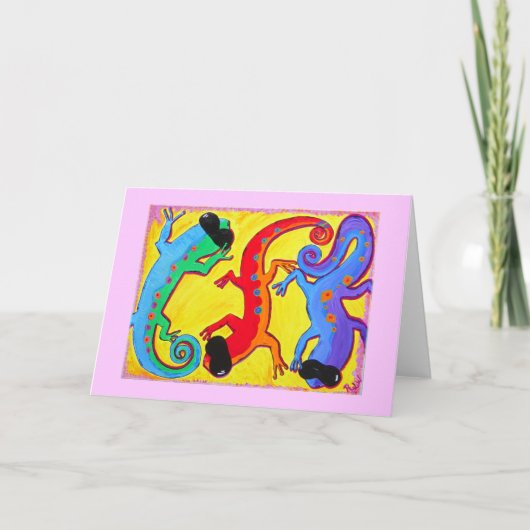 Wenskaart-Caribische Hagedissen in zonnebrillen Kaart (Voorkant)