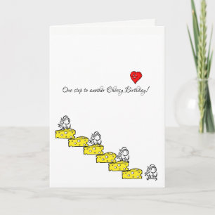 Wenskaart Cheesy Happy Birthday One Step Muis Kaart