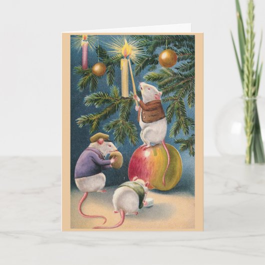 wenskaart "Christmas Mice" Feestdagen Kaart (Voorkant)