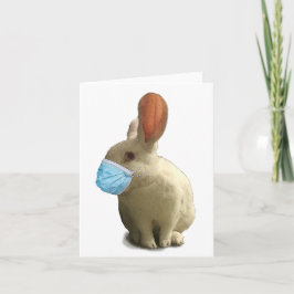 WENSKAART COVID Mask Rabbit All-Occasion Kaart