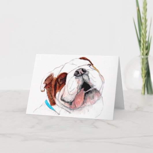 Wenskaart, de Tekening van de Buldog Kaart (Voorkant)