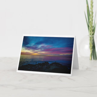 Wenskaart - de Zonsondergang van de Waterverf Kaart